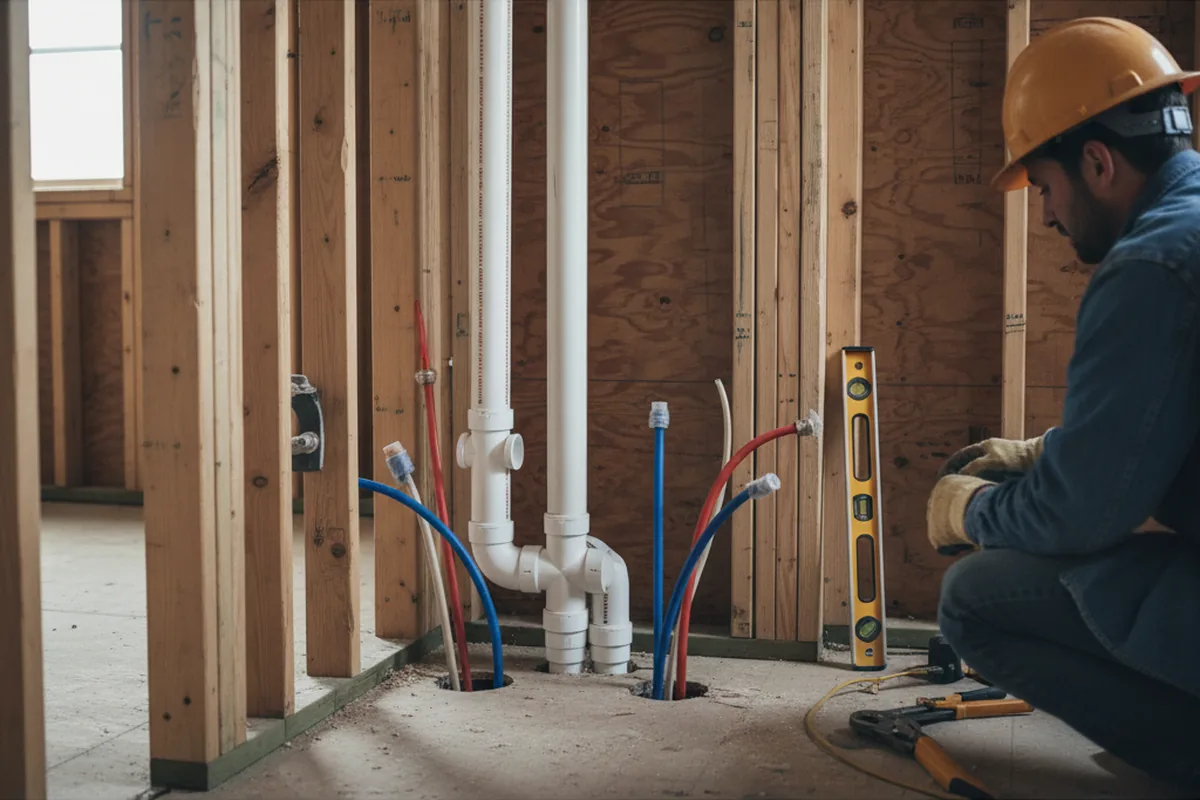 Drain and supply rough-in during Garbage Disposal Repair in Forest Ranch